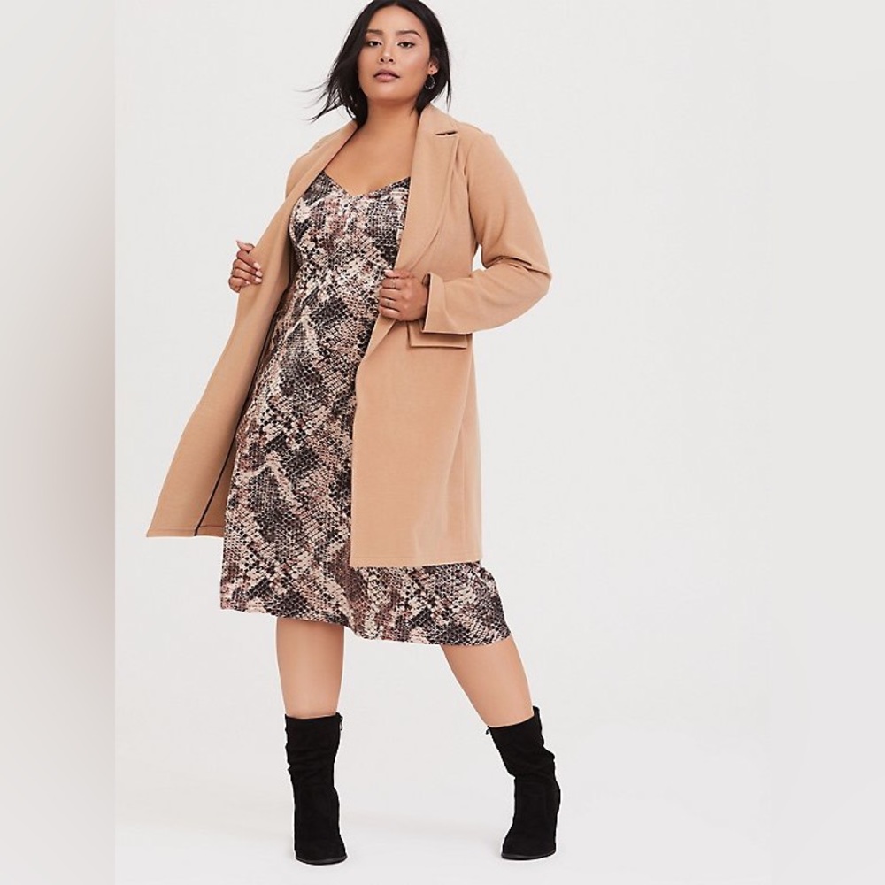 Torrid Midi Satin Snakeskin Print Dress - Picture 4 of 10